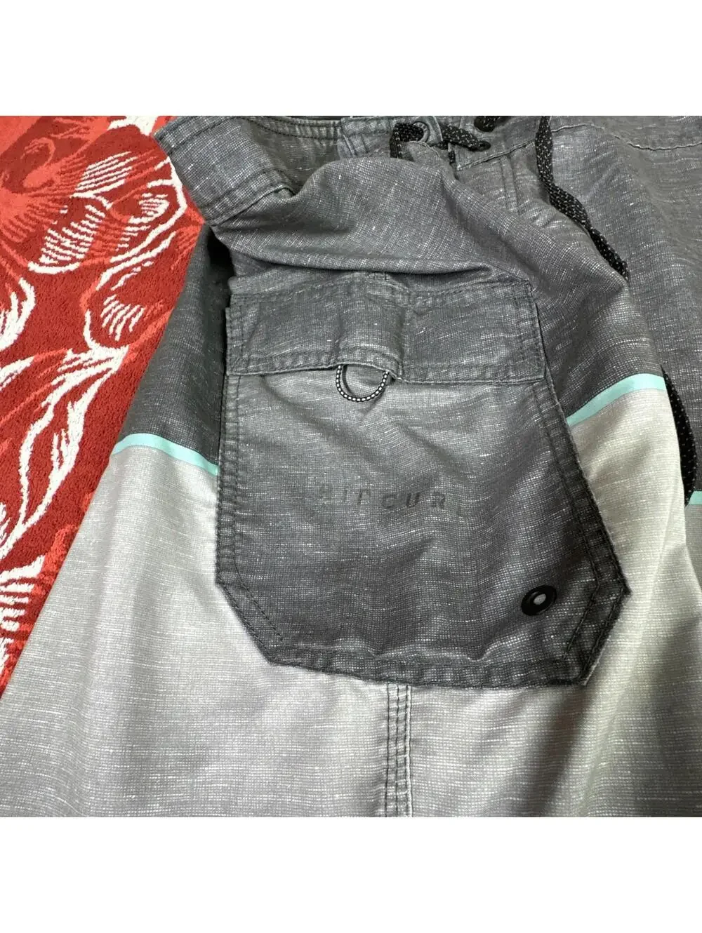 Ripcurl Men's Shorts Swim Trunks Surfing Beachwear Grey Drawstring Size 36